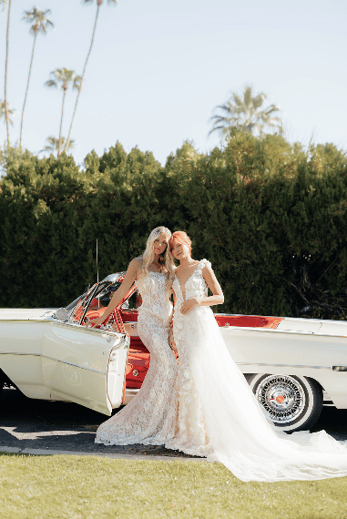 Vintage car detail at Ingleside Estate, adding retro charm to this Palm Springs wedding welcome brunch
